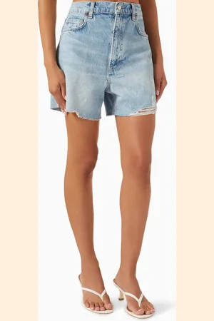Reformation Saige High-waisted 4" Jean Shorts in Denim