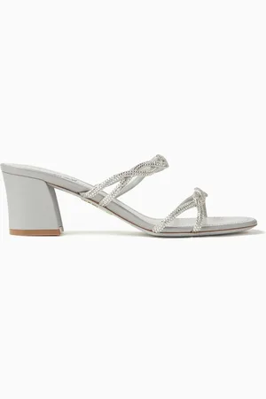 RENE CAOVILLA Braid 50 Mule Sandals in Satin