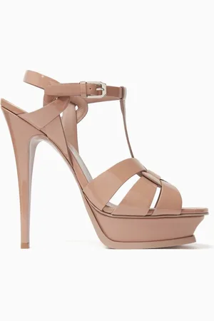 Saint Laurent Tribute 135 Platform Sandals in Patent Leather