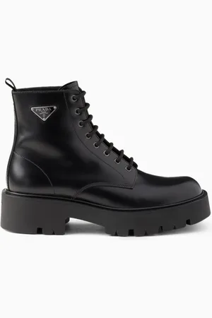 Prada Combat Boots in Brushed Leather
