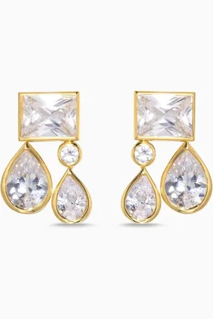 COMPLETEDWORKS Cubic Zirconia Earrings in 18kt Gold-plated Sterling Silver