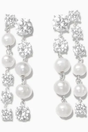 COMPLETEDWORKS Pearl & Zirconia Earrings in Sterling