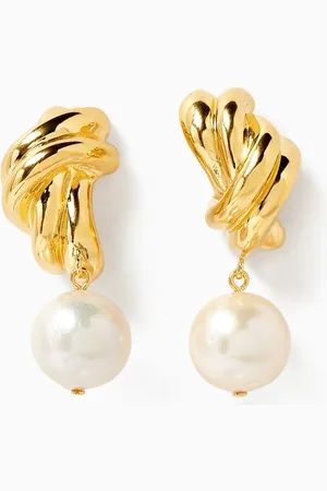 COMPLETEDWORKS Pearl Drop Earrings in 18kt Gold Vermeil