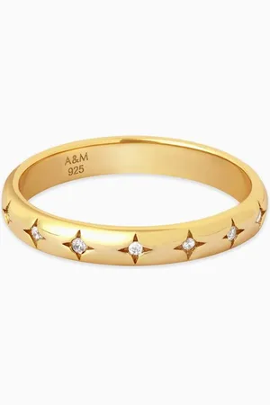 Astrid & Miyu Cosmic Star Ring in 18kt -plated Sterling Silver