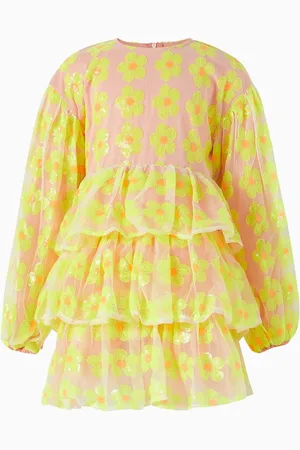 RASPBERRY PLUM Maya Floral Sequence-embellished Dress