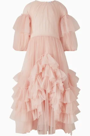 RASPBERRY PLUM Tania Ruffled Long Dress in Tulle