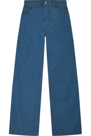 The Pangaia Womens Hemp Denim High-Rise Wide leg Jeans—mid wash
