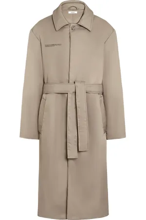 The Pangaia Womens Flower-Warmth Trench Coat—taupe