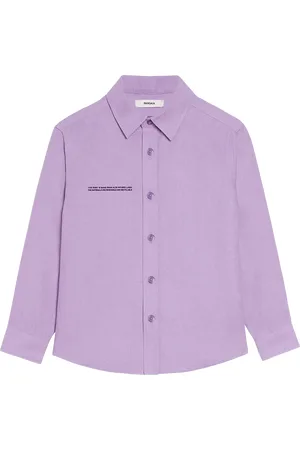 The Pangaia Kids Aloe Linen Long Sleeve Shirt—orchid