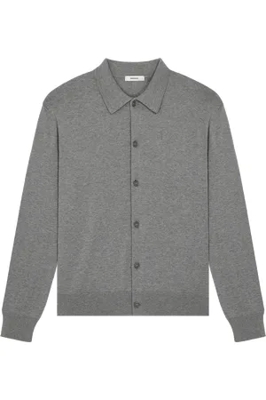 The Pangaia Mens DNA Knitted Collared Shirt— marl