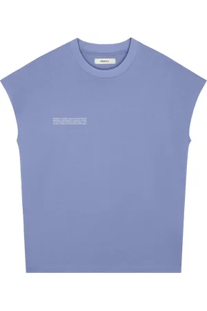 The Pangaia Womens 365 Midweight Cropped Shoulder T-shirt—aster