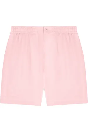 The Pangaia Mens DNA Aloe Linen Mid Length Shorts—magnolia pink