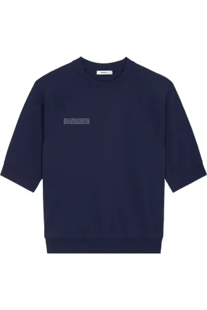 The Pangaia Mens DNA Double Jersey Short Sleeve Top—navy