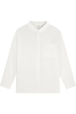 The Pangaia Mens DNA Aloe Linen Collared Long Sleeve Shirt—off