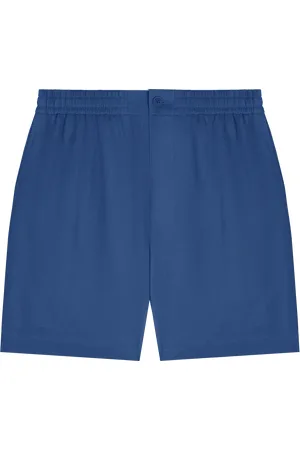 The Pangaia Mens DNA Linen Mid Length Shorts—lapis