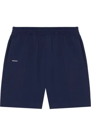 The Pangaia Mens DNA Double Jersey Panelled Shorts—navy