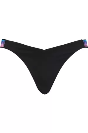 PUMA Women's Swim V-Shape Brazilian Bikini Bottom in Black Combo