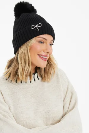 Quiz Diamante Bow Knit Hat