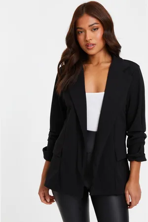 Quiz Petite Ruched Sleeve Blazer