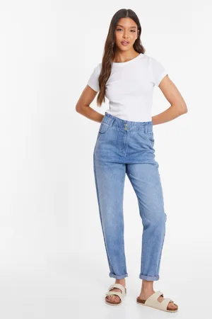 Quiz Denim High Waisted Tapered Jeans