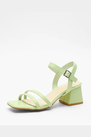 Quiz Faux Leather Block Heel Sandal
