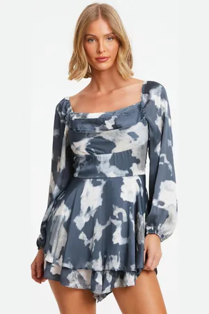 Quiz Smudge Print Playsuit