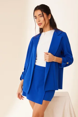 Quiz Royal Ruched Sleeve Tailored Blazer