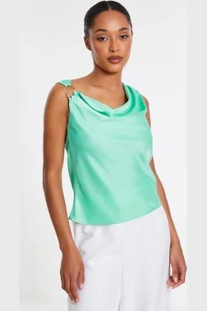 Quiz Mint Satin Vest Top