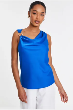 Quiz Royal Satin Vest Top