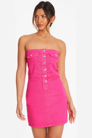Quiz Denim Bandeau Mini Dress