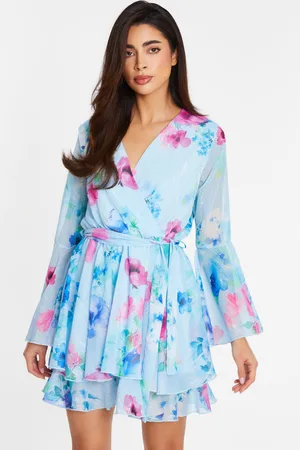 Quiz Floral Chiffon Skater Dress