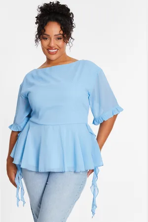 Quiz Curve Ruffle Peplum Top
