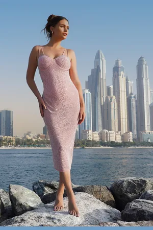 Quiz Rhinestone Bodycon Midi Dress
