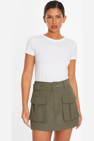 Quiz Khaki Belted Cargo Skort