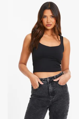 Quiz Scoop Neck Crop Top