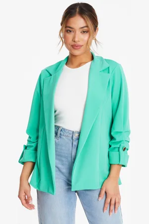 Quiz Petite Ruched Sleeve Tailored Blazer