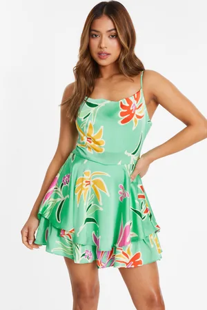 Quiz Petite Tropical Print Playsuit