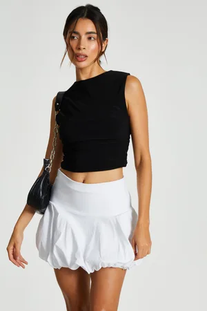 Quiz Ruched Sleeveless Crop Top