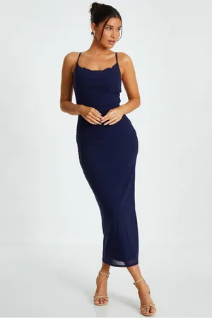 Quiz Mesh Ruched Midaxi Dress