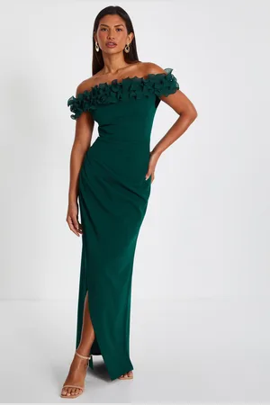 Quiz Ruffle Bardot Maxi Dress