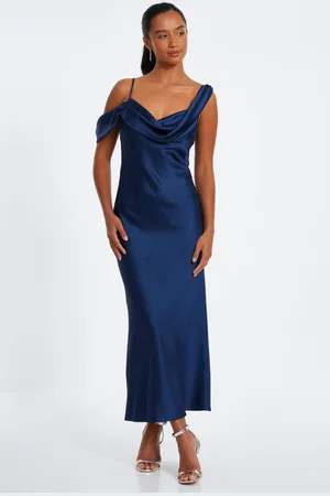 Quiz Asymmetric Cowl Midaxi Dress