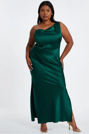 Quiz Curve Satin Ruched Midi Dress
