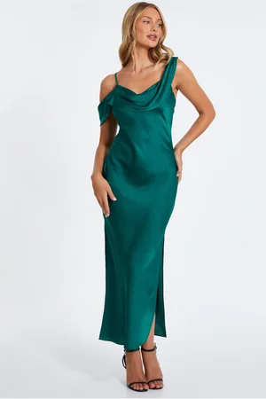 Quiz Satin Drop Shoulder Maxi Dress