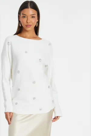 Quiz Knitted Beaded Batwing Jumper