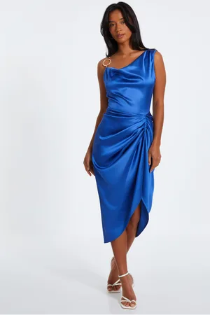 Quiz Satin Ruched Midi Dress