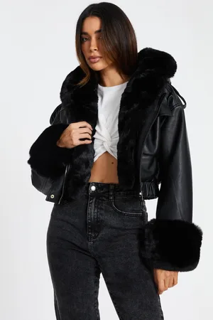 Quiz Faux Fur Bomber Jacket
