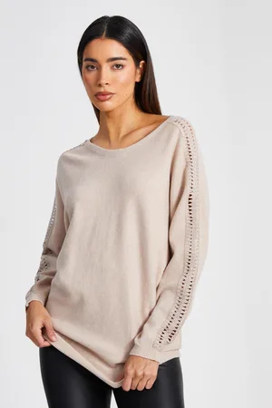 Quiz Knit Diamante Sleeve Jumper