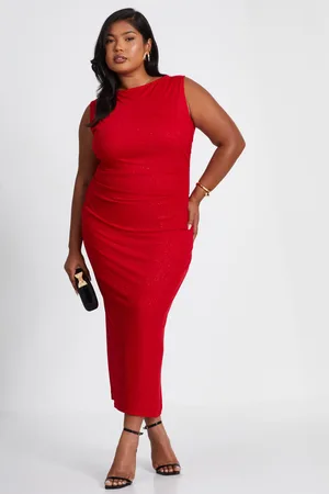 Quiz Curve Glitter Mesh Midaxi Dress