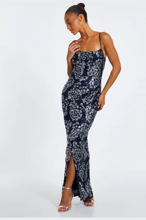 Quiz Sequin Floral Maxi Dress