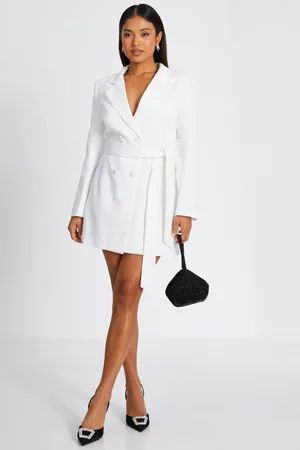 Quiz Petite Rhinestone Tie Belt Blazer Dress